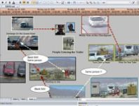 Video recall showing the mapping out of analyzed forensic video.