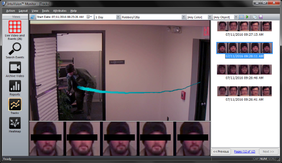 intuVision VA Face detects the thief's face.